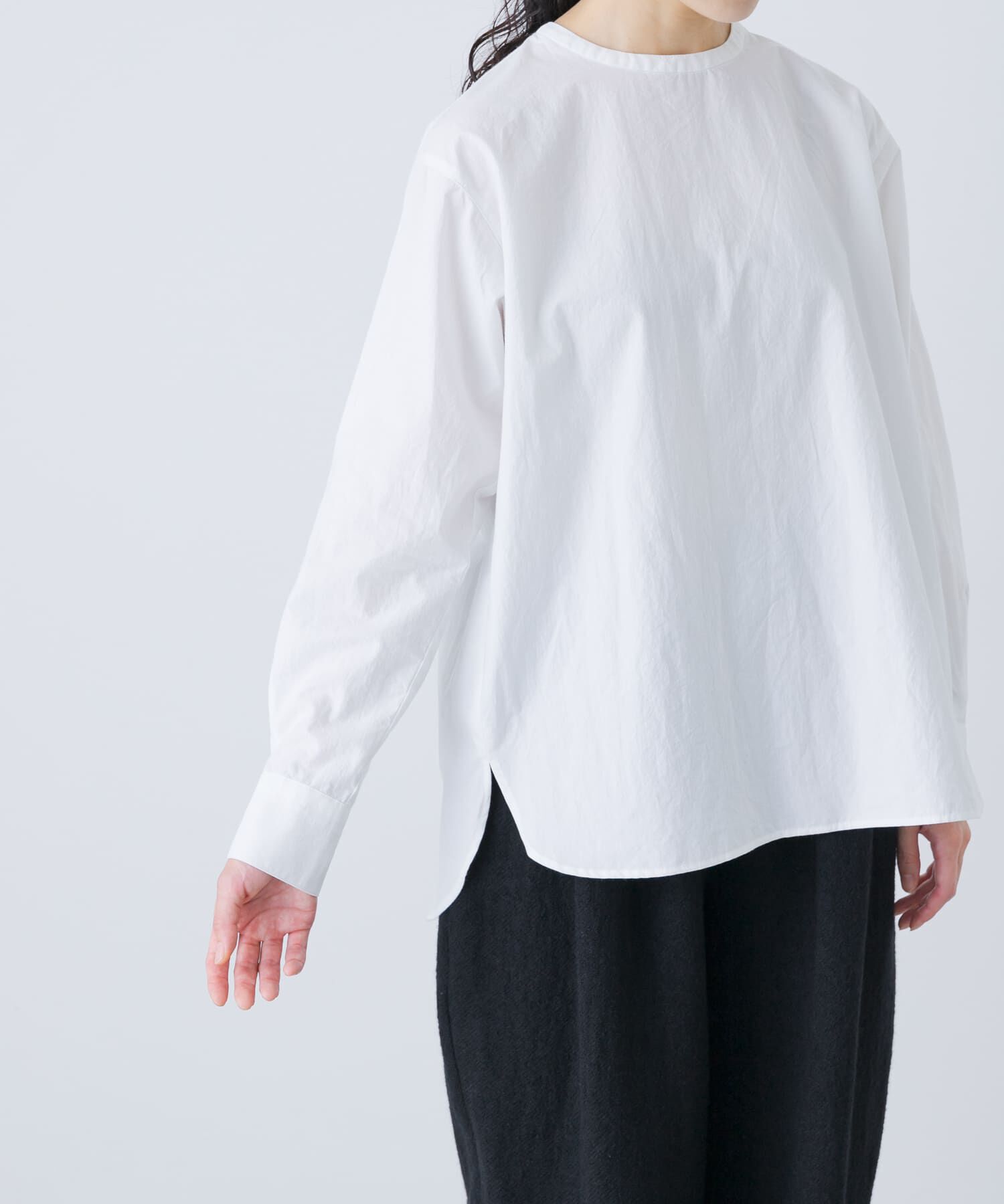 かぐれ「コットンクルーネックプルオーバーシャツ」|シャツ・ブラウス|