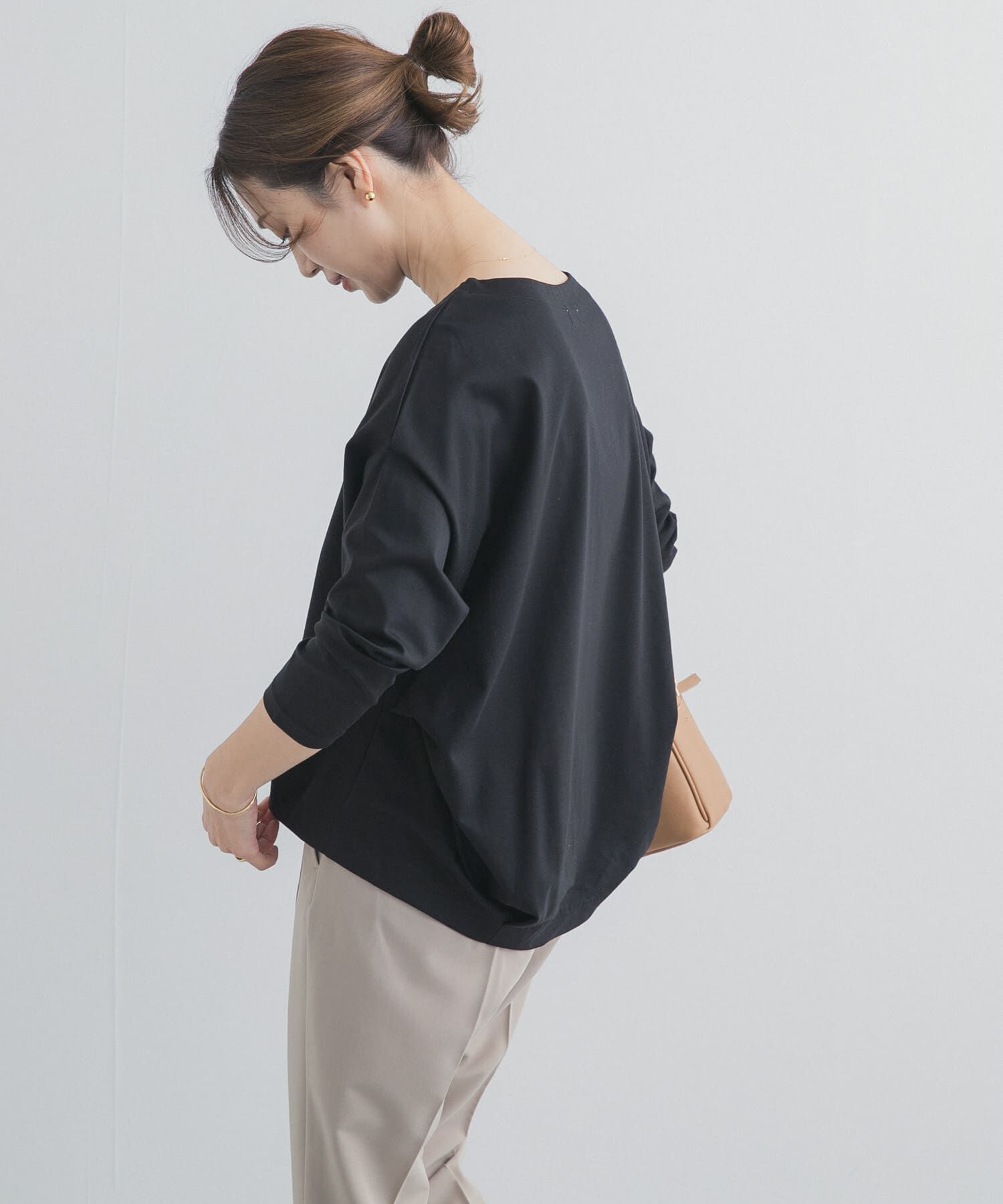 URBAN RESEARCH DOORS「コットンバックタック7分袖プルオーバー」|Tシャツ・カットソー|