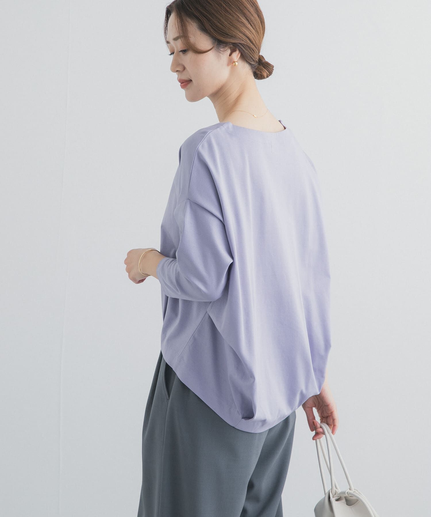 URBAN RESEARCH DOORS「コットンバックタック7分袖プルオーバー」|Tシャツ・カットソー|