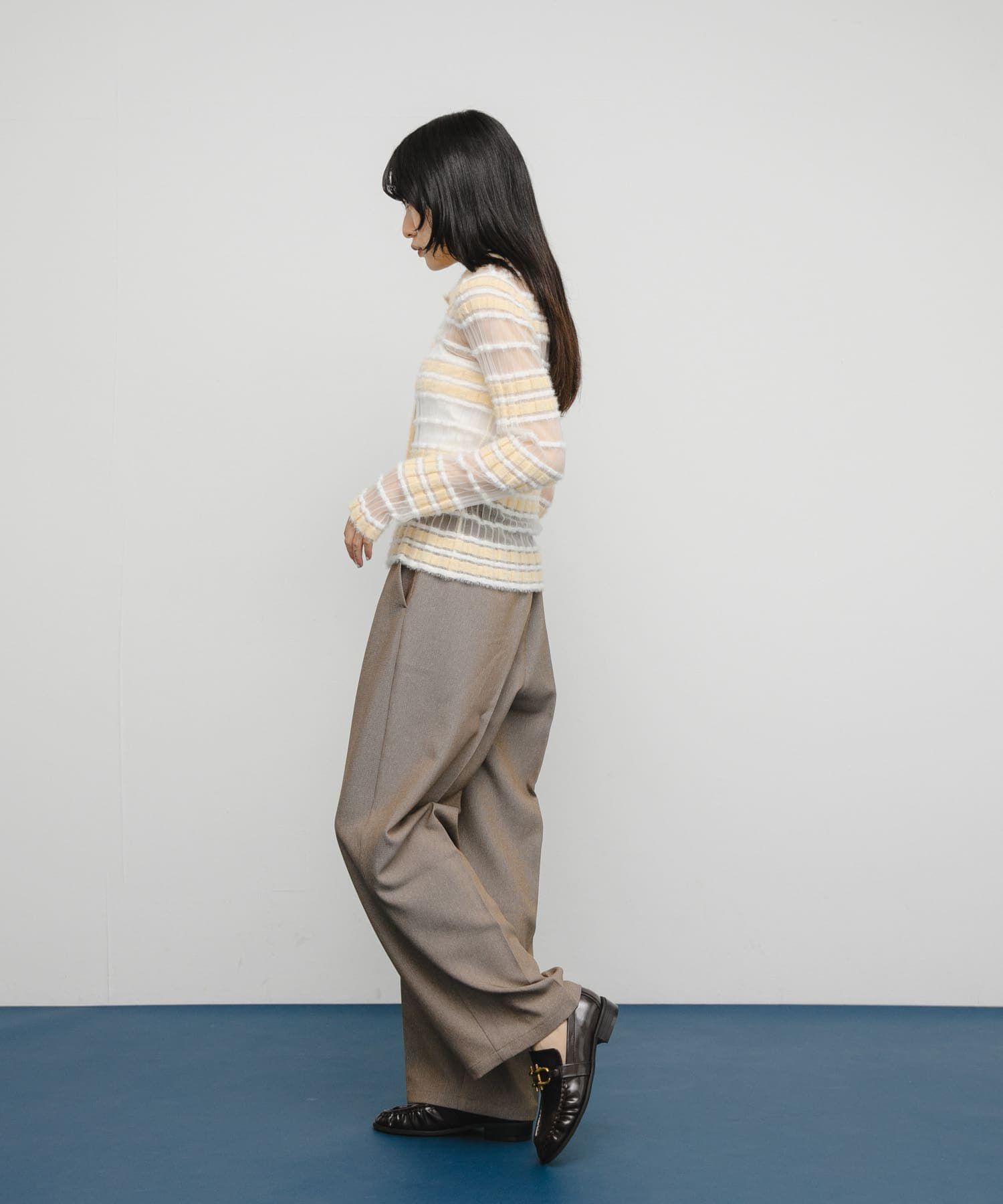  「シアーボーダーフェザーニット」|ニット・セーター|