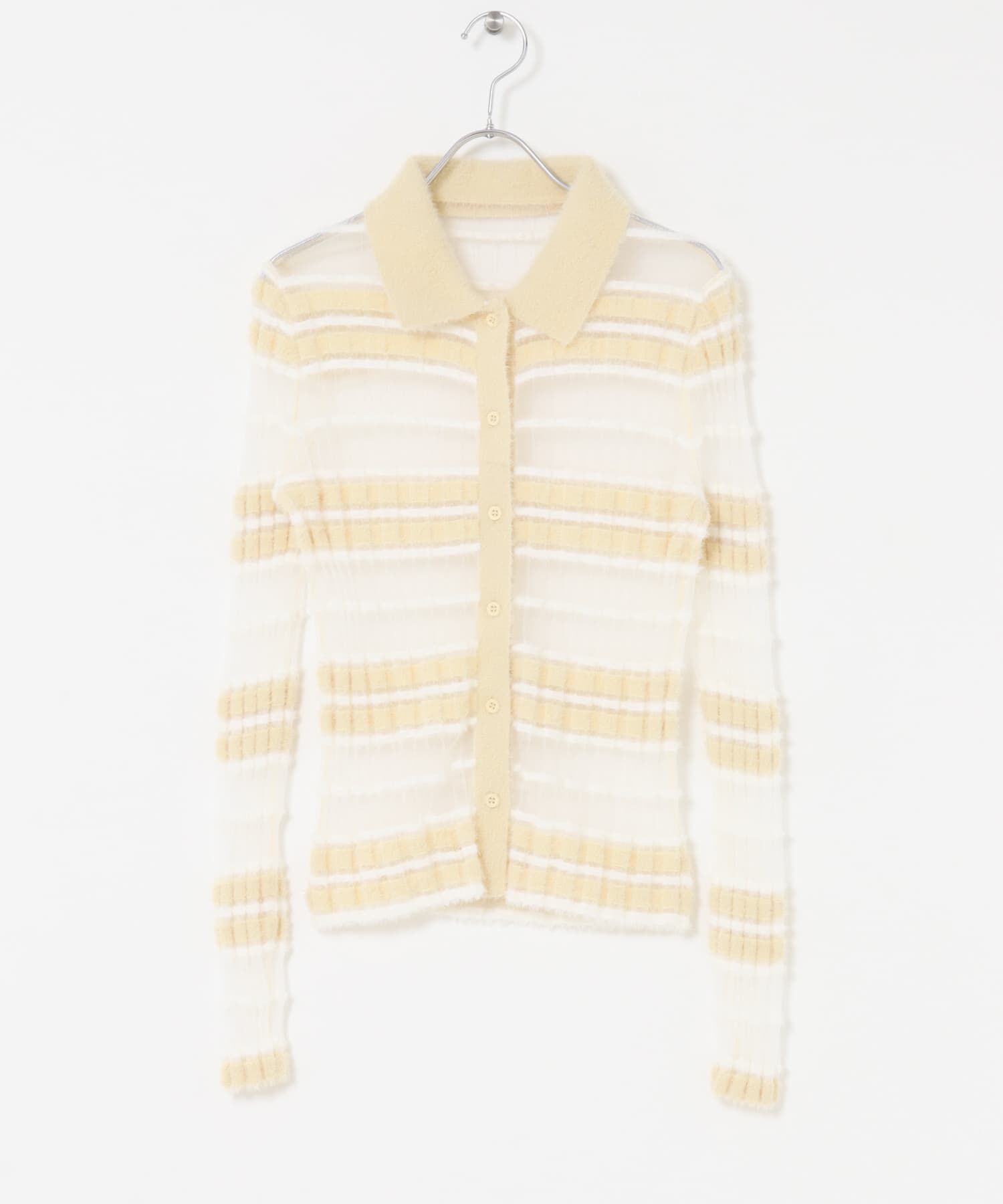  「シアーボーダーフェザーニット」|ニット・セーター|