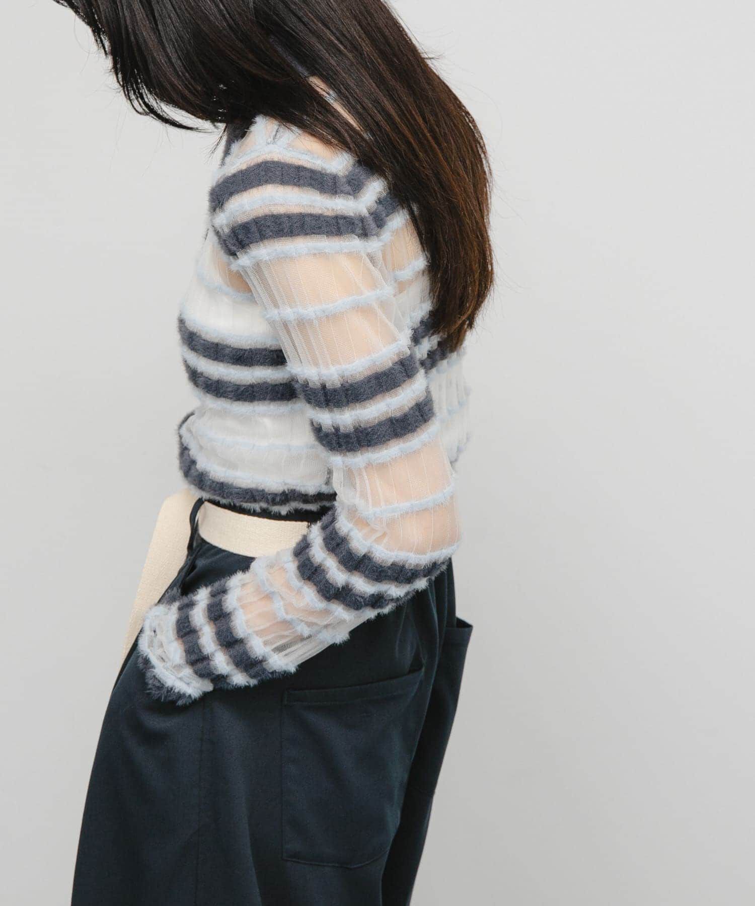  「シアーボーダーフェザーニット」|ニット・セーター|