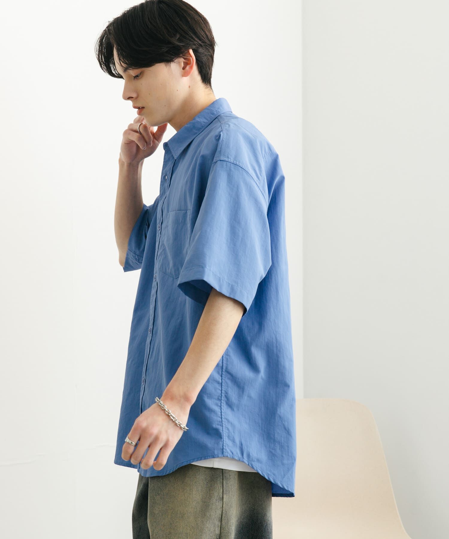 SENSE OF PLACE by URBAN RESEARCH「ナイロンレギュラーカラールーズショートスリーブシャツ」|シャツ・ブラウス|