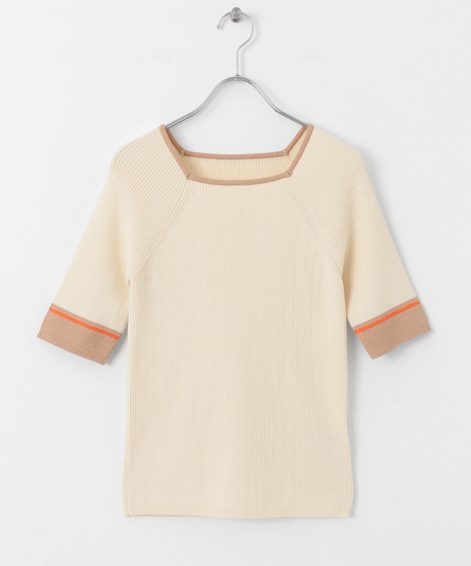 SENSE OF PLACE by URBAN RESEARCH「スクエアネックバイカラーコンパクトセーター」|ニット・セーター|