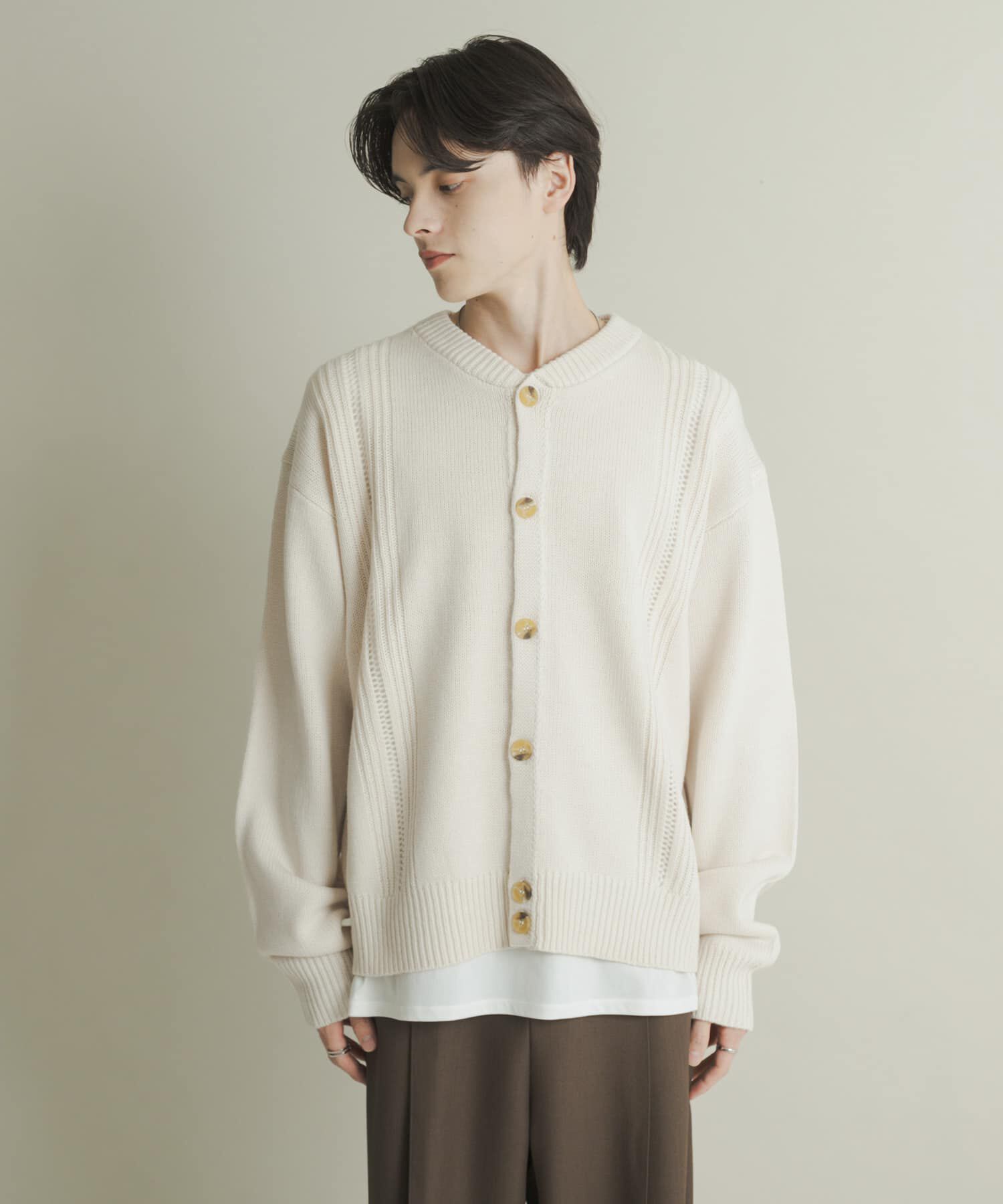 SENSE OF PLACE by URBAN RESEARCH「ハリヌキケーブルニットカーディガン」|カーディガン|