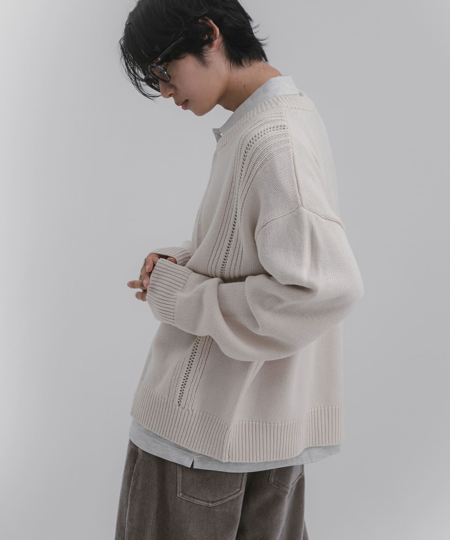 SENSE OF PLACE by URBAN RESEARCH「ハリヌキケーブルニットカーディガン」|カーディガン|