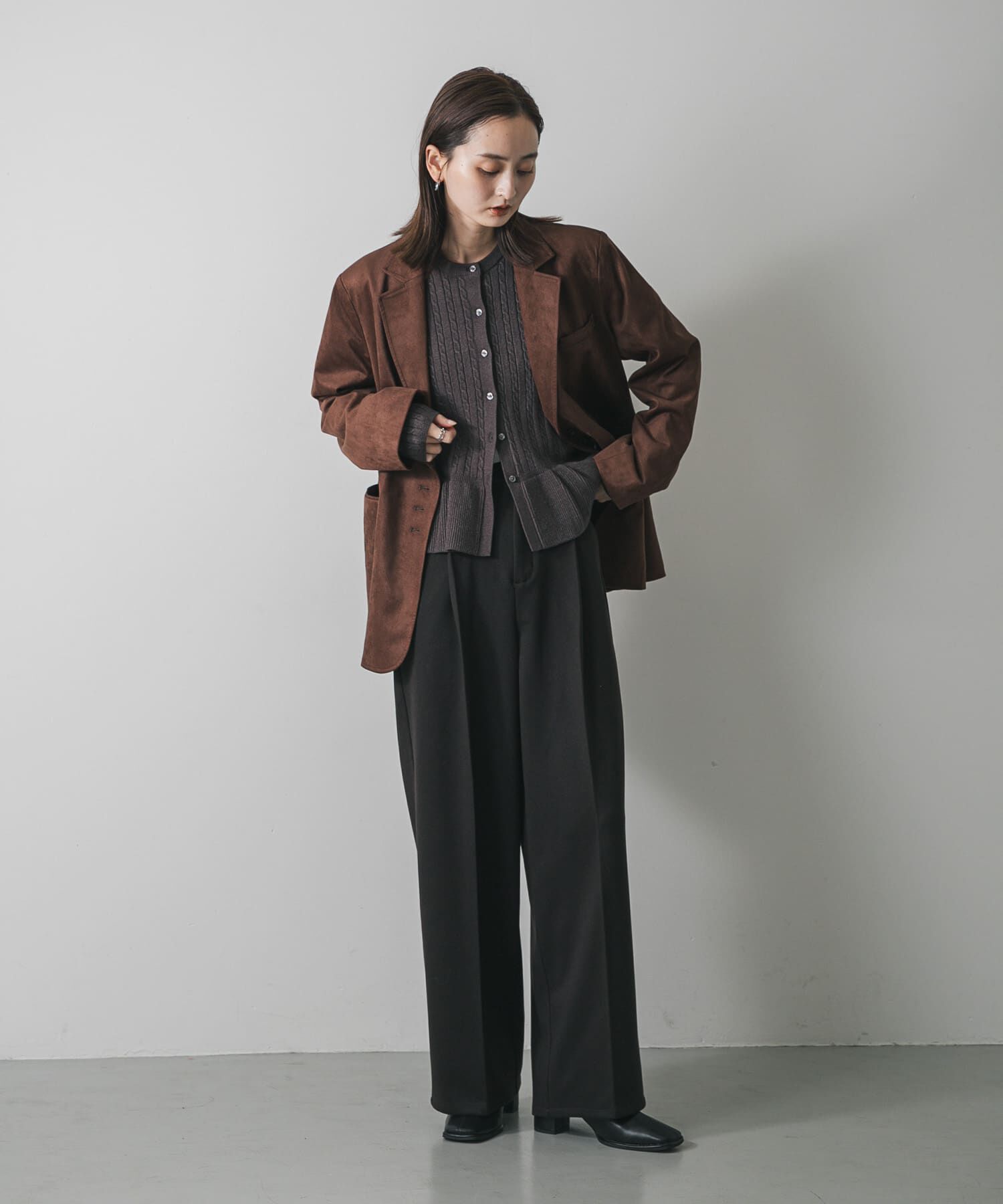 SENSE OF PLACE by URBAN RESEARCH「『BLACK, TALLサイズ/WEB限定』ジャージーストレートスラックス」|その他|