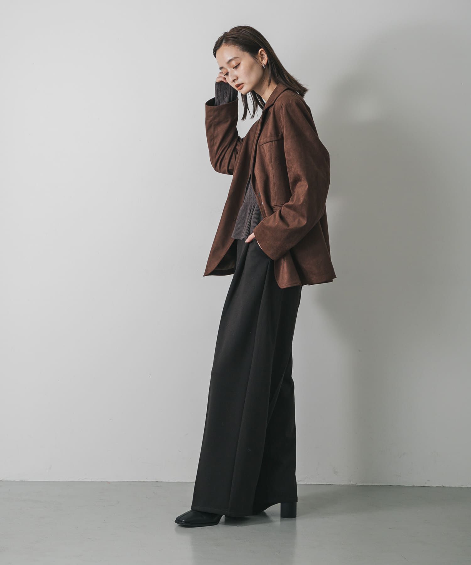 SENSE OF PLACE by URBAN RESEARCH「『BLACK, TALLサイズ/WEB限定』ジャージーストレートスラックス」|その他|