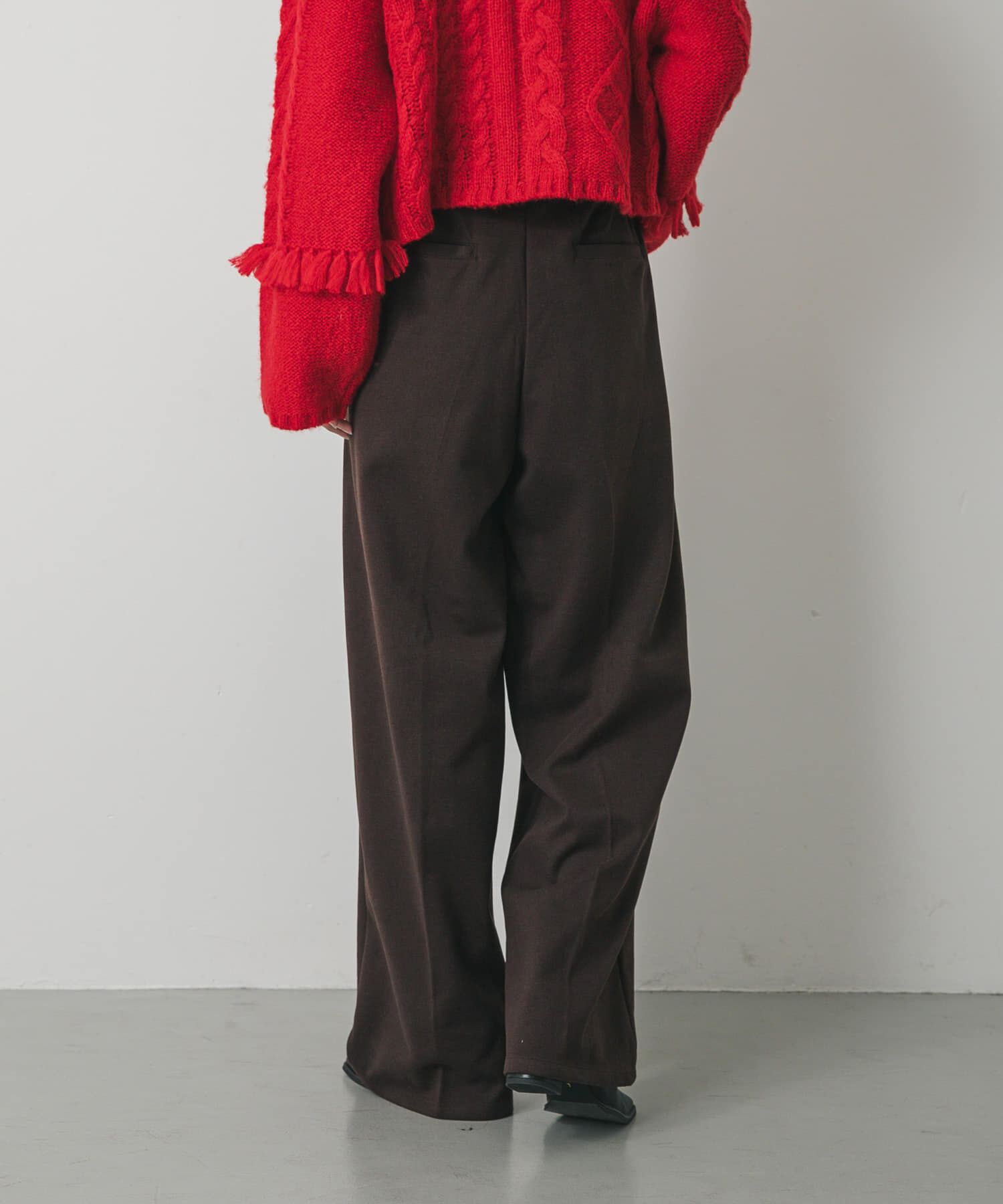 SENSE OF PLACE by URBAN RESEARCH「『BLACK, TALLサイズ/WEB限定』ジャージーストレートスラックス」|その他|