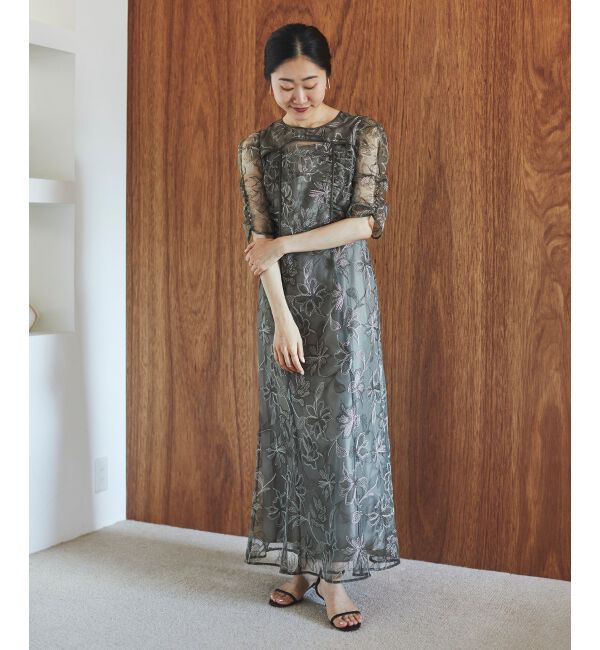 le.coeur blanc「シャーリングスリーブレースドレス」|ドレス|