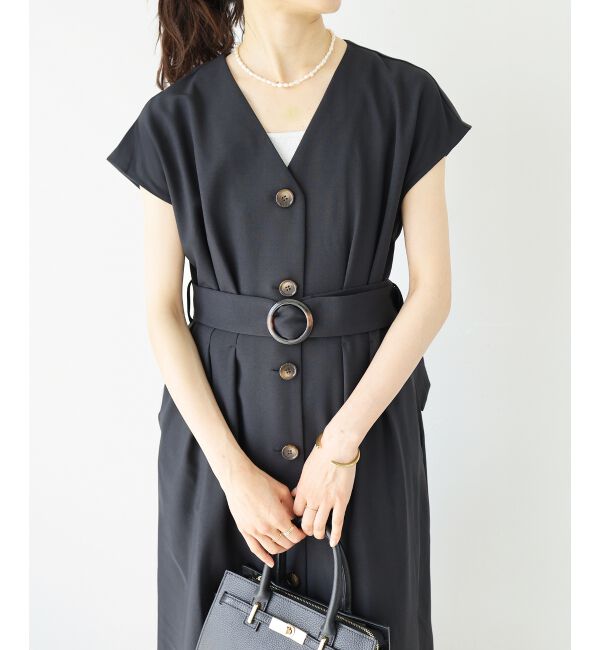  「《WEB限定アイテム》リネンライクフロントボタンワンピース」|ワンピース|