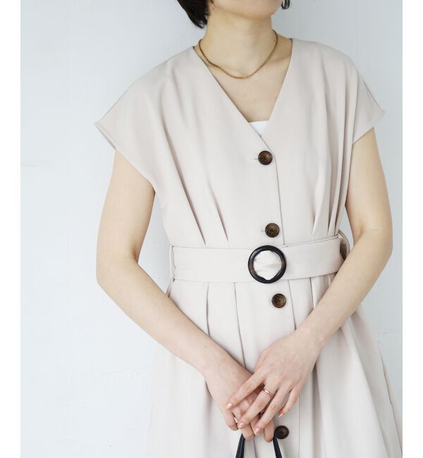  「《WEB限定アイテム》リネンライクフロントボタンワンピース」|ワンピース|