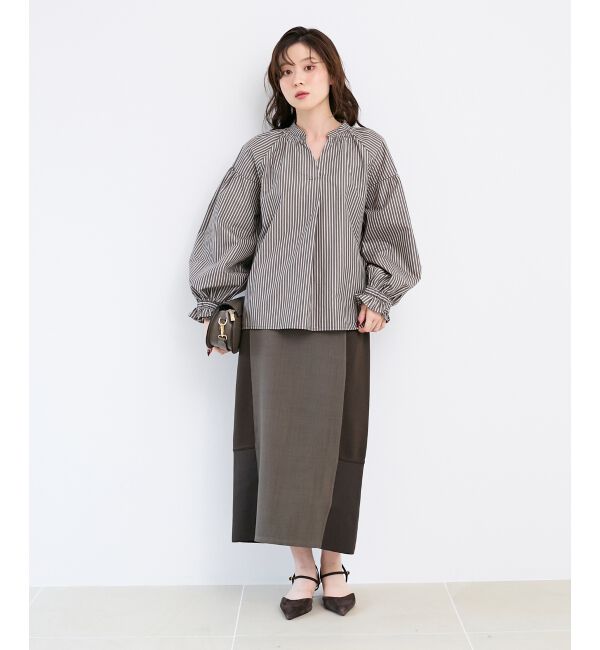  「シャーリングネックブラウス」|シャツ・ブラウス|