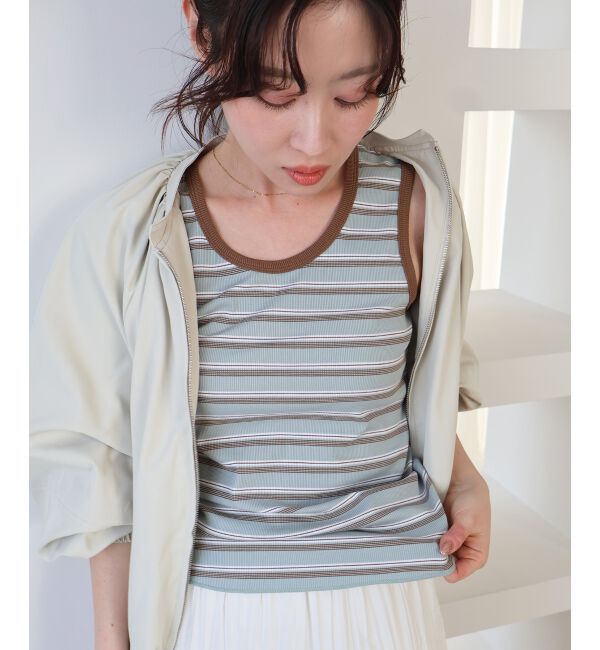  「マルチボーダーリブタンク」|タンクトップ|