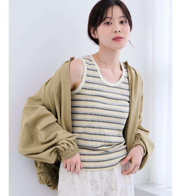  「マルチボーダーリブタンク」|タンクトップ|