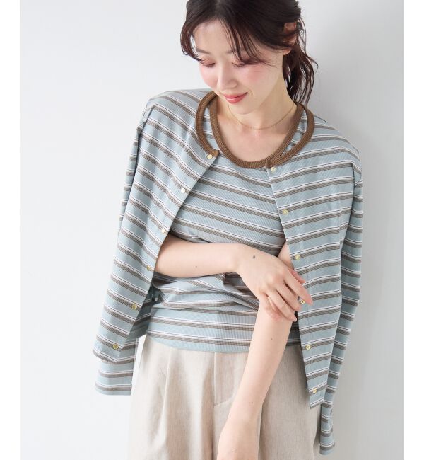  「マルチボーダーリブタンク」|タンクトップ|