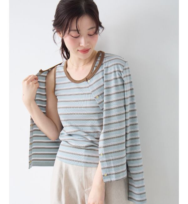  「マルチボーダーリブタンク」|タンクトップ|