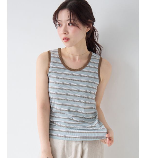  「マルチボーダーリブタンク」|タンクトップ|