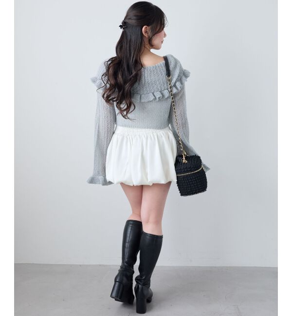  「キャミセットビッグカラーフリルカーデ」|カーディガン|