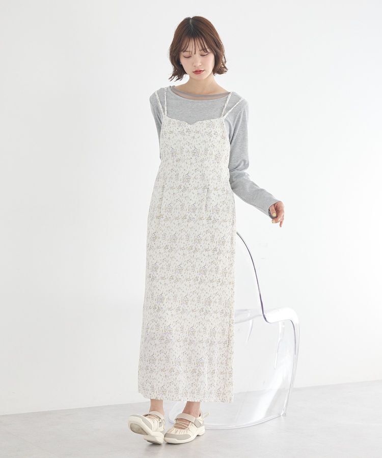 earth music&ecology「フラワーバッククロスキャミワンピース」|ワンピース|Ivory