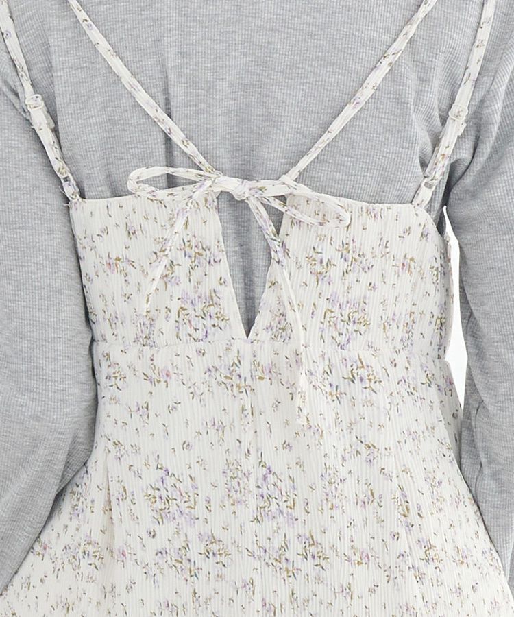 earth music&ecology「フラワーバッククロスキャミワンピース」|ワンピース|