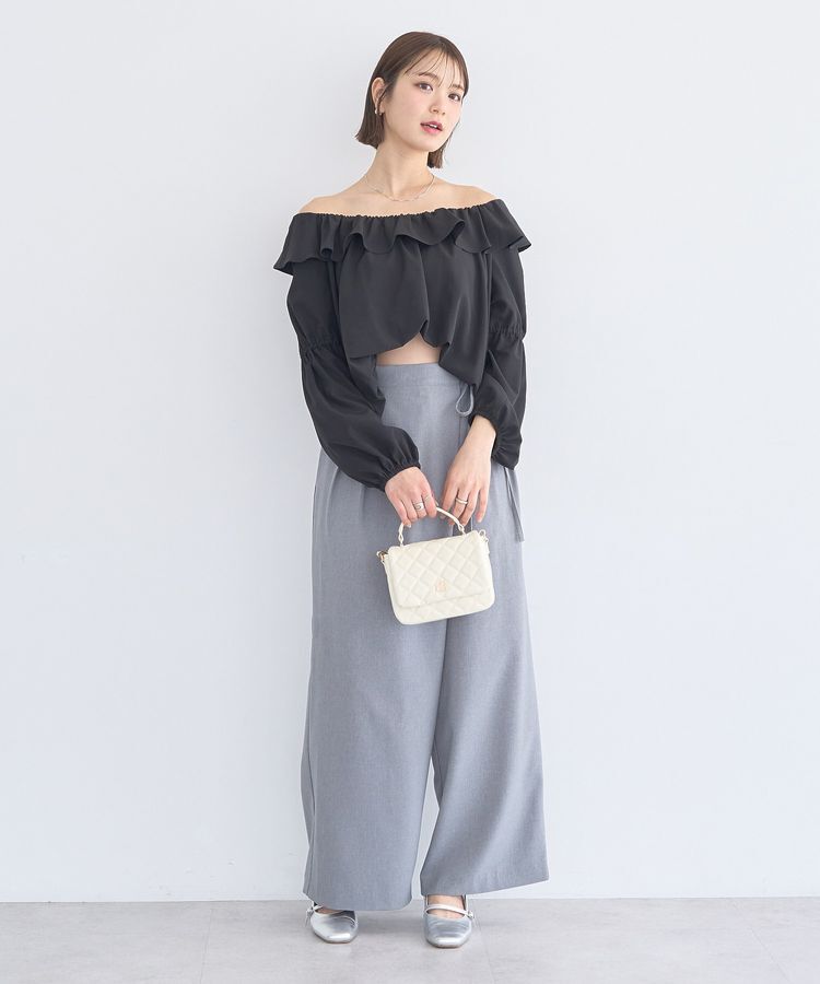 earth music&ecology「2wayオフショルバルーンヘムフリルブラウス」|シャツ・ブラウス|