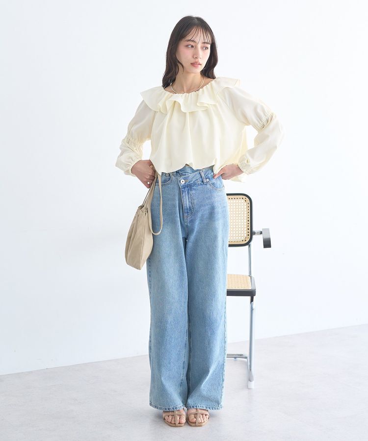 earth music&ecology「2wayオフショルバルーンヘムフリルブラウス」|シャツ・ブラウス|