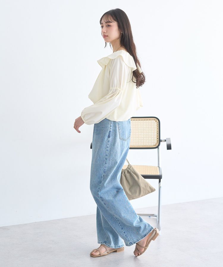earth music&ecology「2wayオフショルバルーンヘムフリルブラウス」|シャツ・ブラウス|