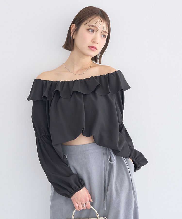 earth music&ecology「2wayオフショルバルーンヘムフリルブラウス」|シャツ・ブラウス|