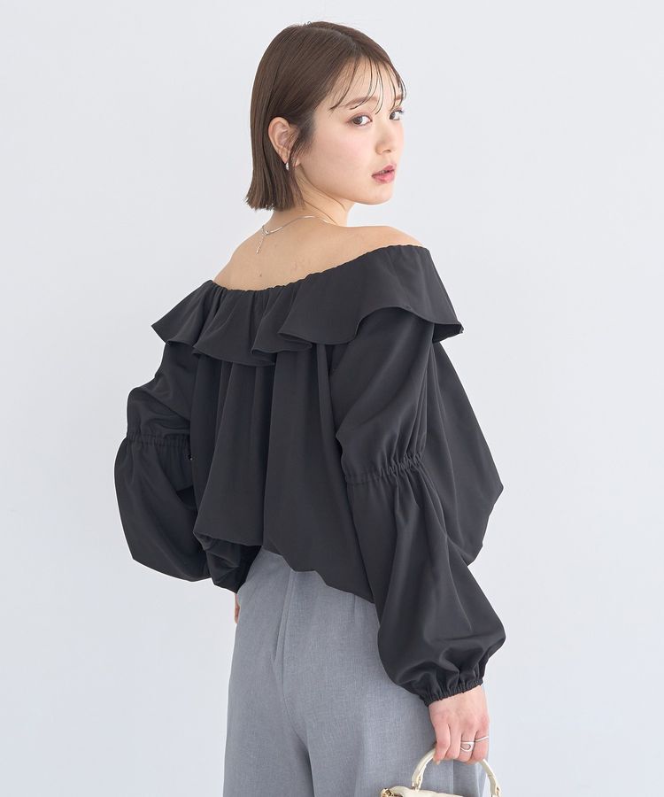 earth music&ecology「2wayオフショルバルーンヘムフリルブラウス」|シャツ・ブラウス|