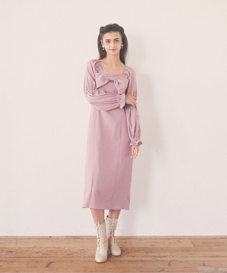 Maison de FLEUR Petite Robe「愛され上手なリボンワンピース」|ワンピース|ピンク