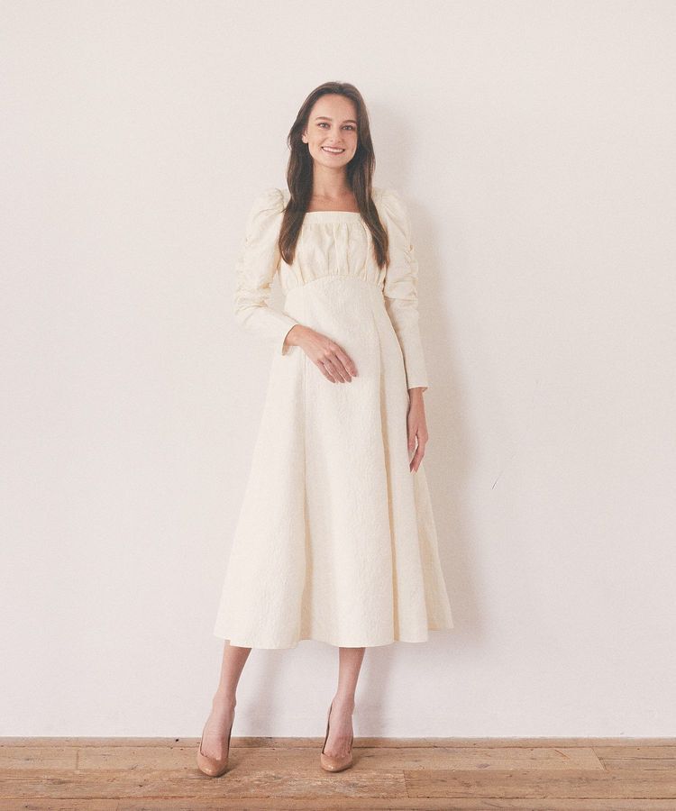 Maison de FLEUR Petite Robe「慈愛に満ちたジャカードワンピース」|ワンピース|アイボリー