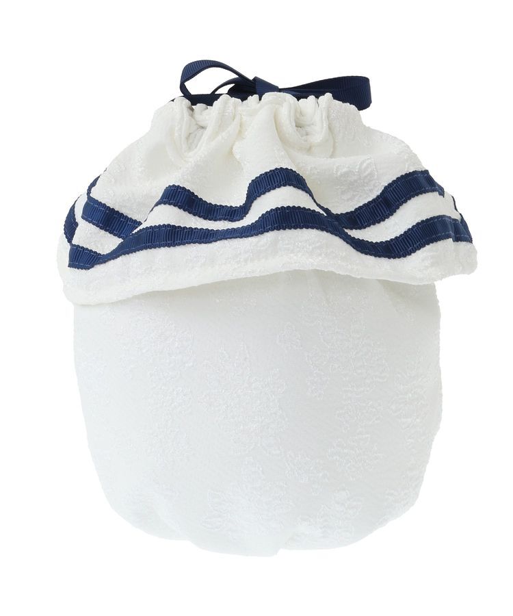 Maison de FLEUR「ラインリボンジャカード巾着ポーチ」|ポーチ|