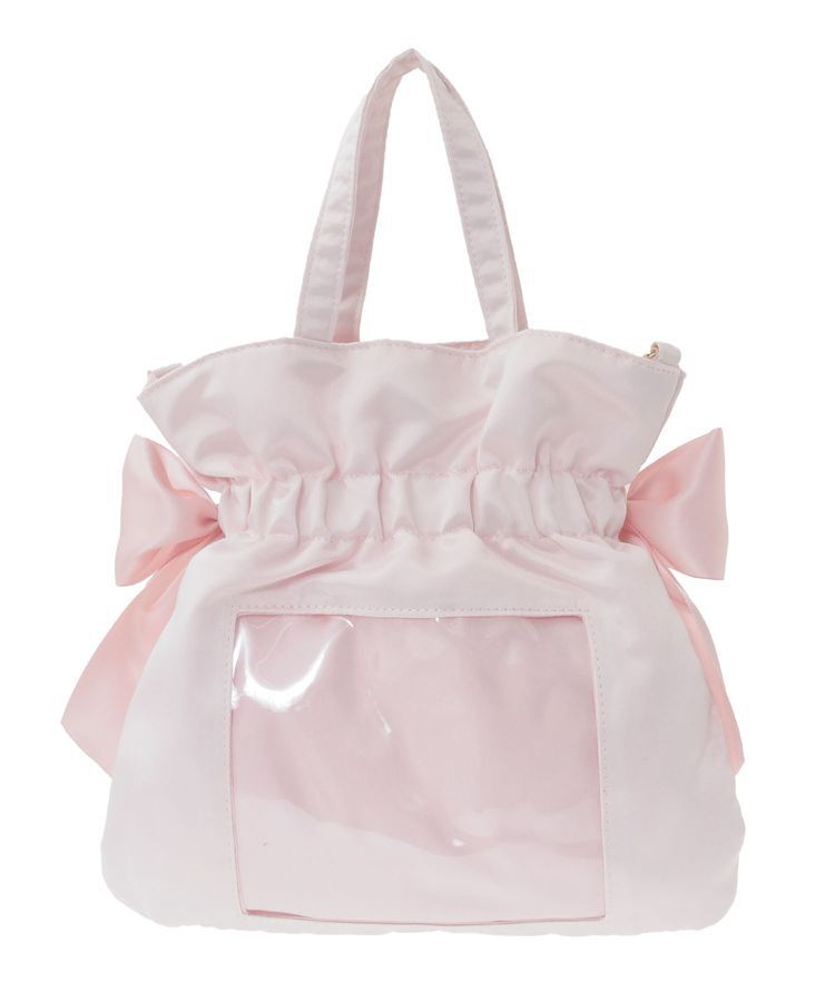 Maison de FLEUR「【2Way/クリアポケット付き】クリアダブルリボン2Wayトート」|トートバッグ|