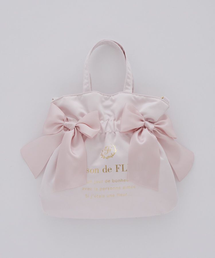 Maison de FLEUR「【2Way/クリアポケット付き】クリアダブルリボン2Wayトート」|トートバッグ|