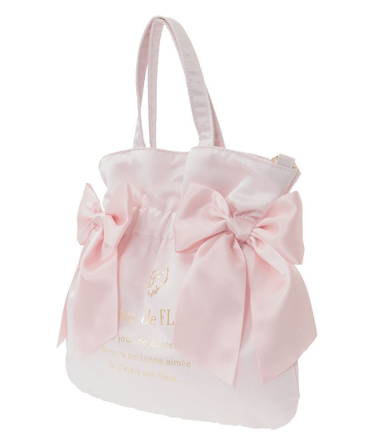 Maison de FLEUR「【2Way/クリアポケット付き】クリアダブルリボン2Wayトート」|トートバッグ|