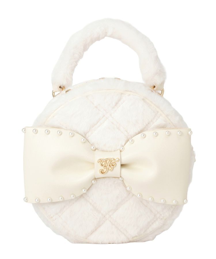 Maison de FLEUR「フェイクファーパールリボンラウンドバッグ」|ハンドバッグ|