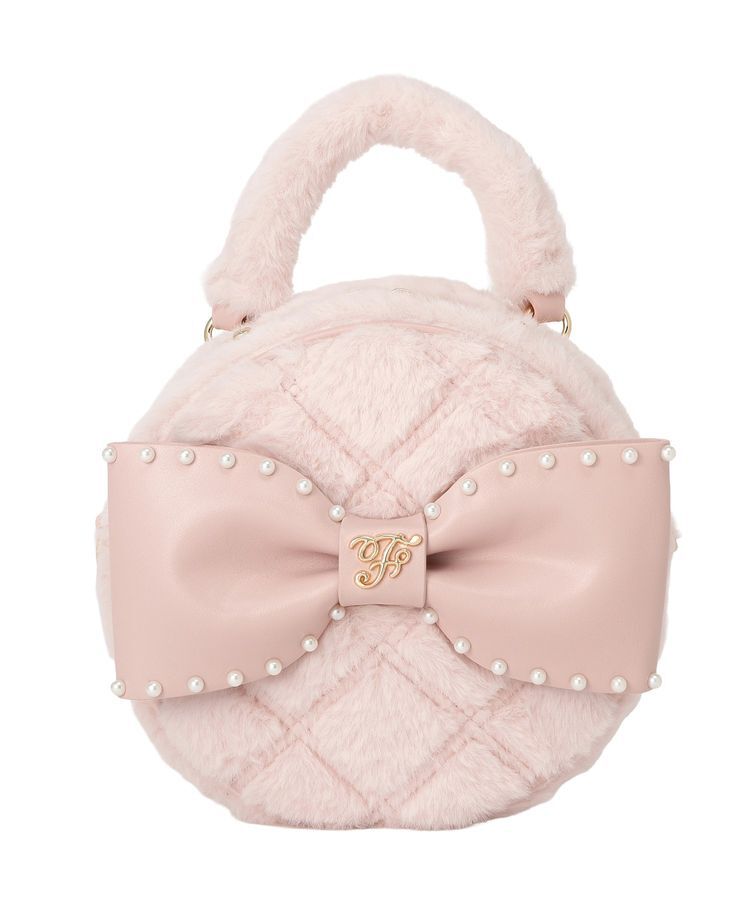 Maison de FLEUR「フェイクファーパールリボンラウンドバッグ」|ハンドバッグ|