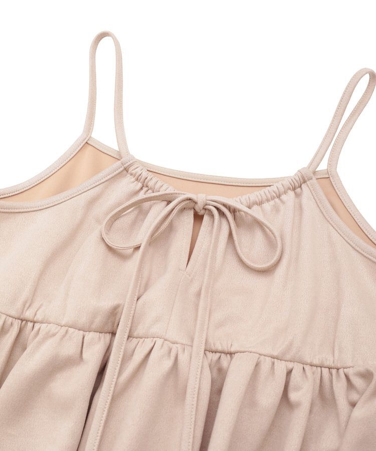 Green Parks「スウェードポンチペプラムキャミワンピース」|ワンピース|