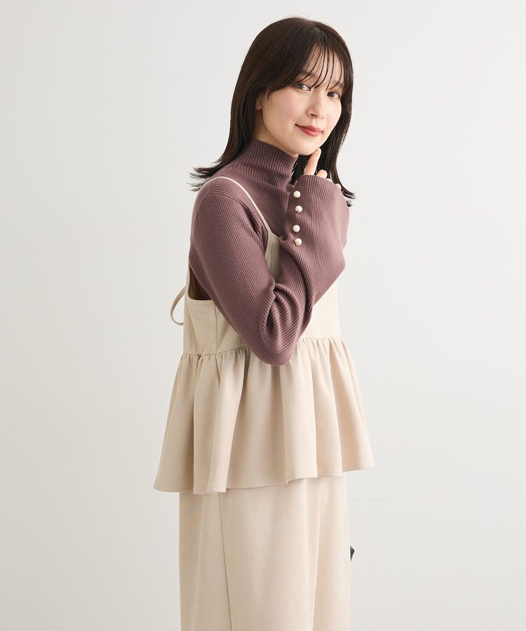 Green Parks「スウェードポンチペプラムキャミワンピース」|ワンピース|