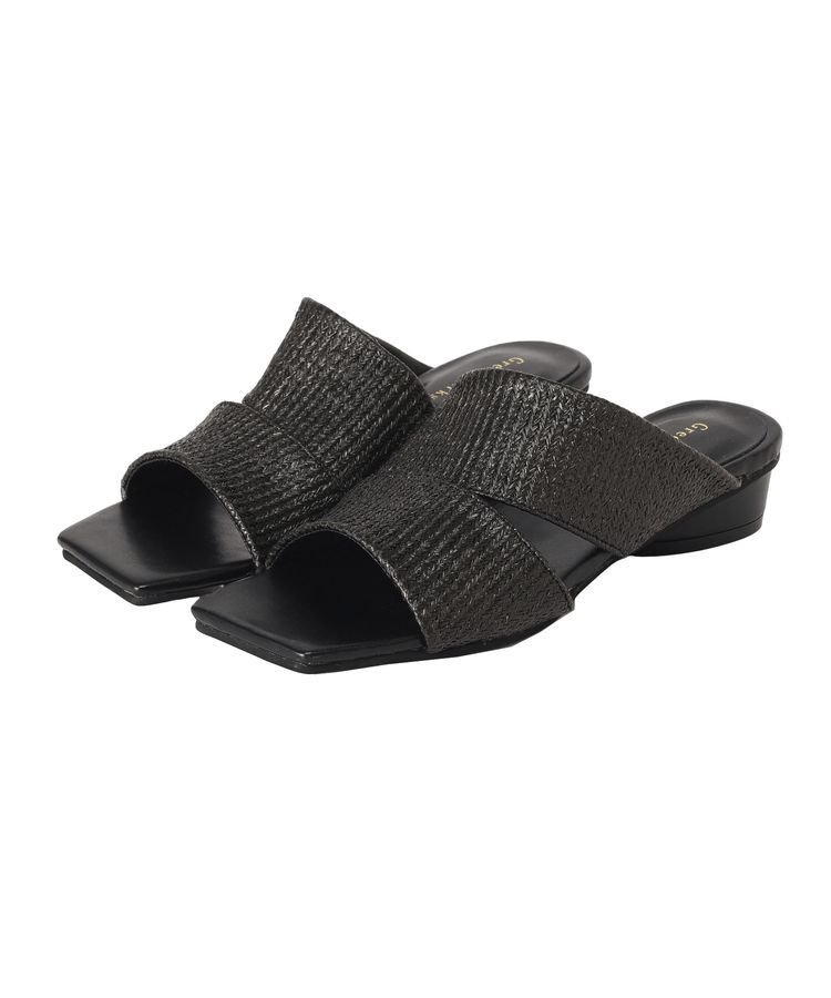 Green Parks「サイドオープンサマーミュール」|サンダル|Black