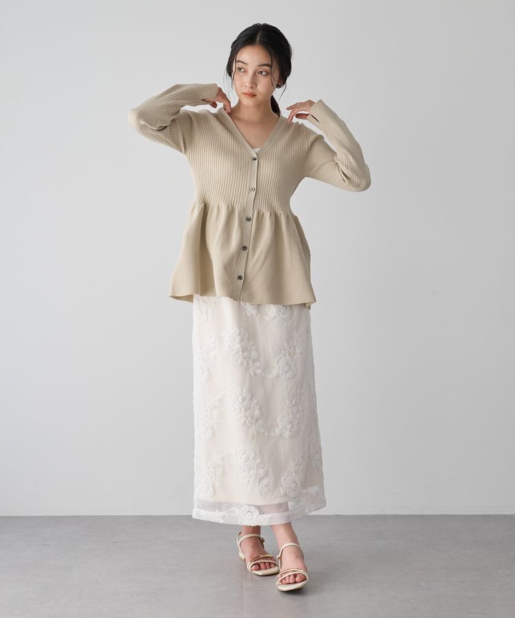 YECCA VECCA「ペプラムカーディガン」|カーディガン|