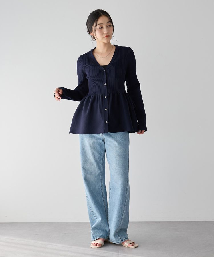 YECCA VECCA「ペプラムカーディガン」|カーディガン|