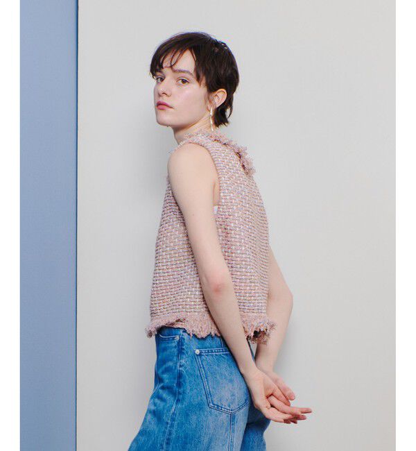 allureville「ミックスツイードジレプルオーバー」|ニット・セーター|