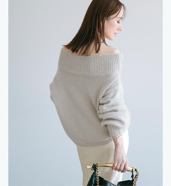 ur's「【星玲奈さんコラボアイテム】ウールブレンドオフショルダーニット」|ニット・セーター|