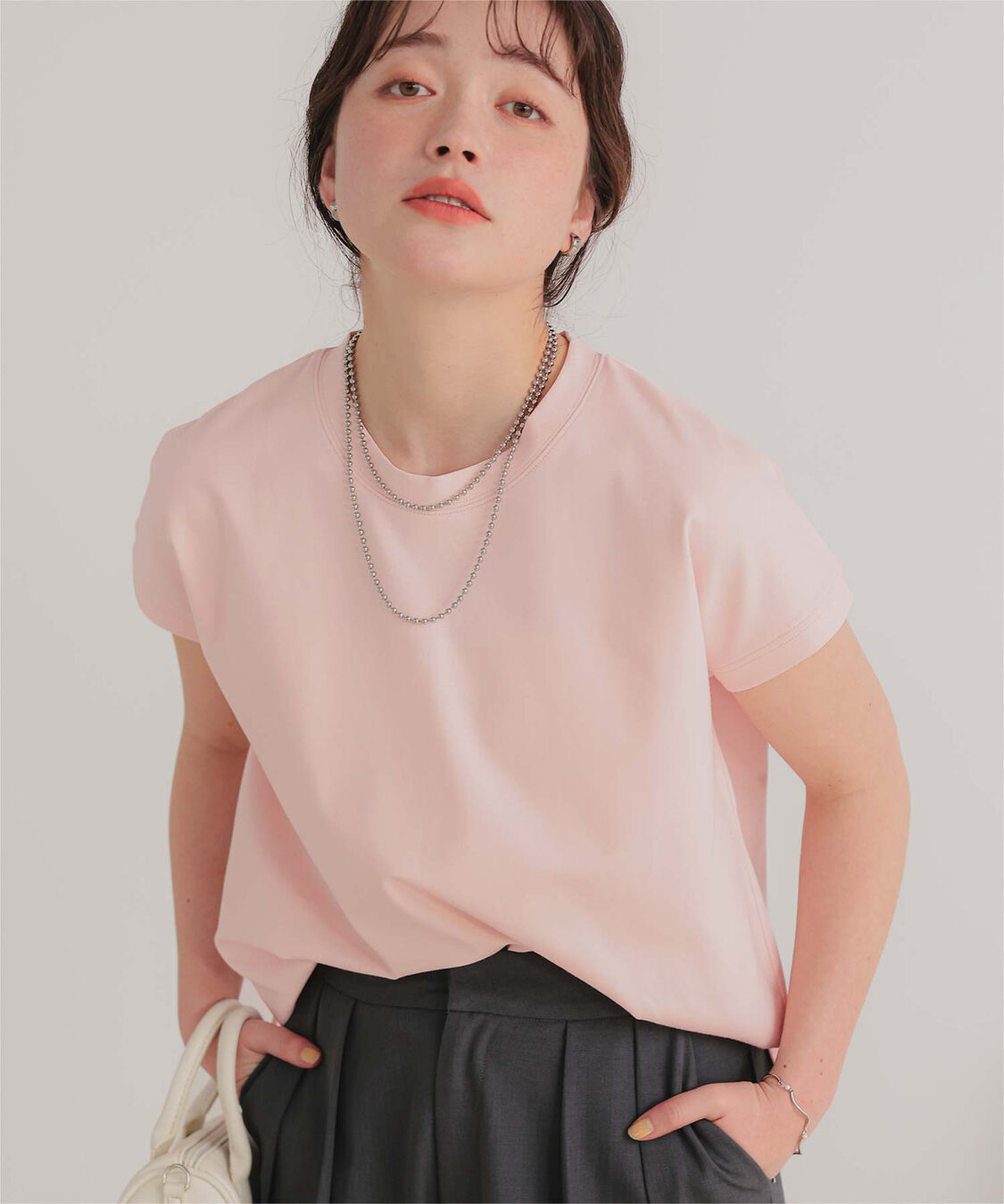 titivate「機能性カットソーフレンチスリーブトップス」|Tシャツ・カットソー|