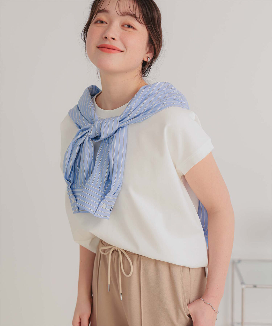 titivate「機能性カットソーフレンチスリーブトップス」|Tシャツ・カットソー|