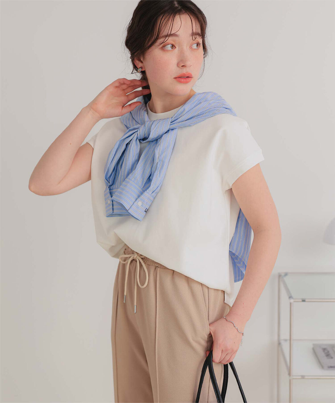 titivate「機能性カットソーフレンチスリーブトップス」|Tシャツ・カットソー|