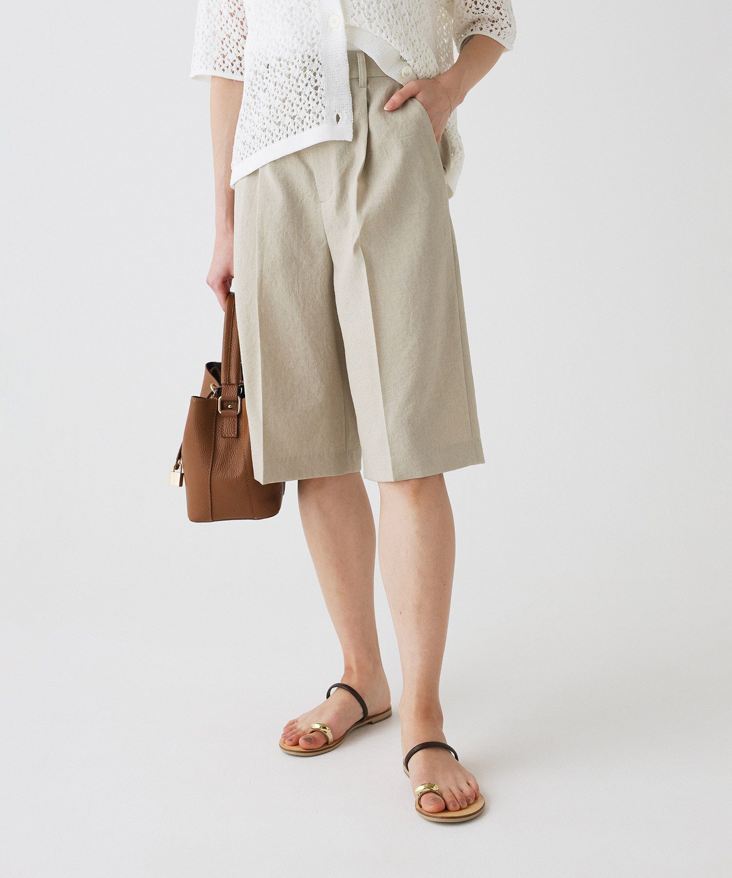 BABYLONE「リネンライクシャンタンハーフパンツ<セットアップ対応>」|その他|ﾍﾞｰｼﾞｭ