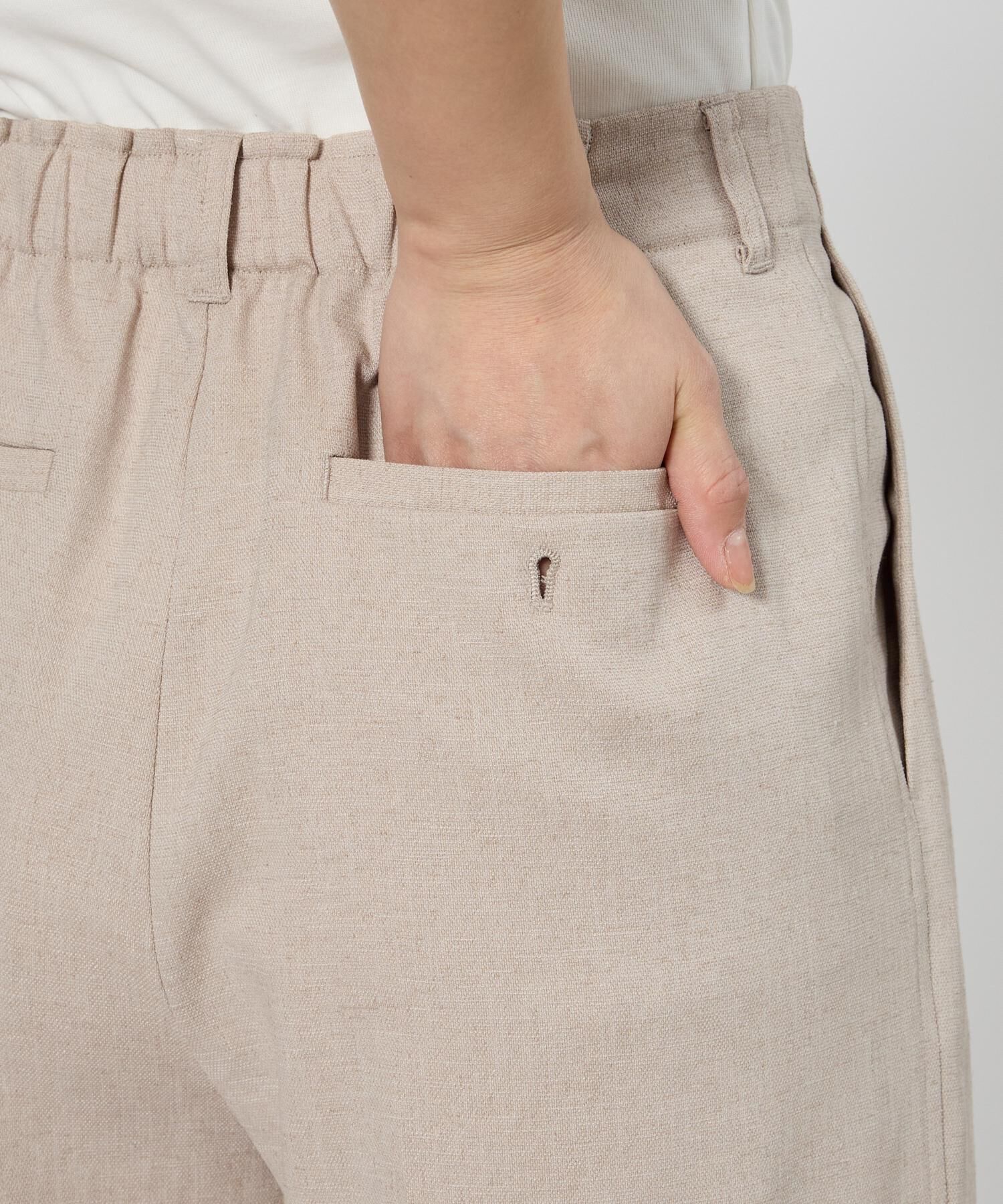 BABYLONE「【多機能素材】リネンライクパンツ」|スラックス|